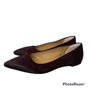 UGG Collection Burgundy Fur Flats 9.5